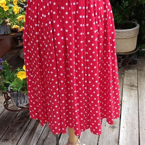 Vintage Serbin Red Polka Dot Dress Tomato Girl - Picture 3 of 9
